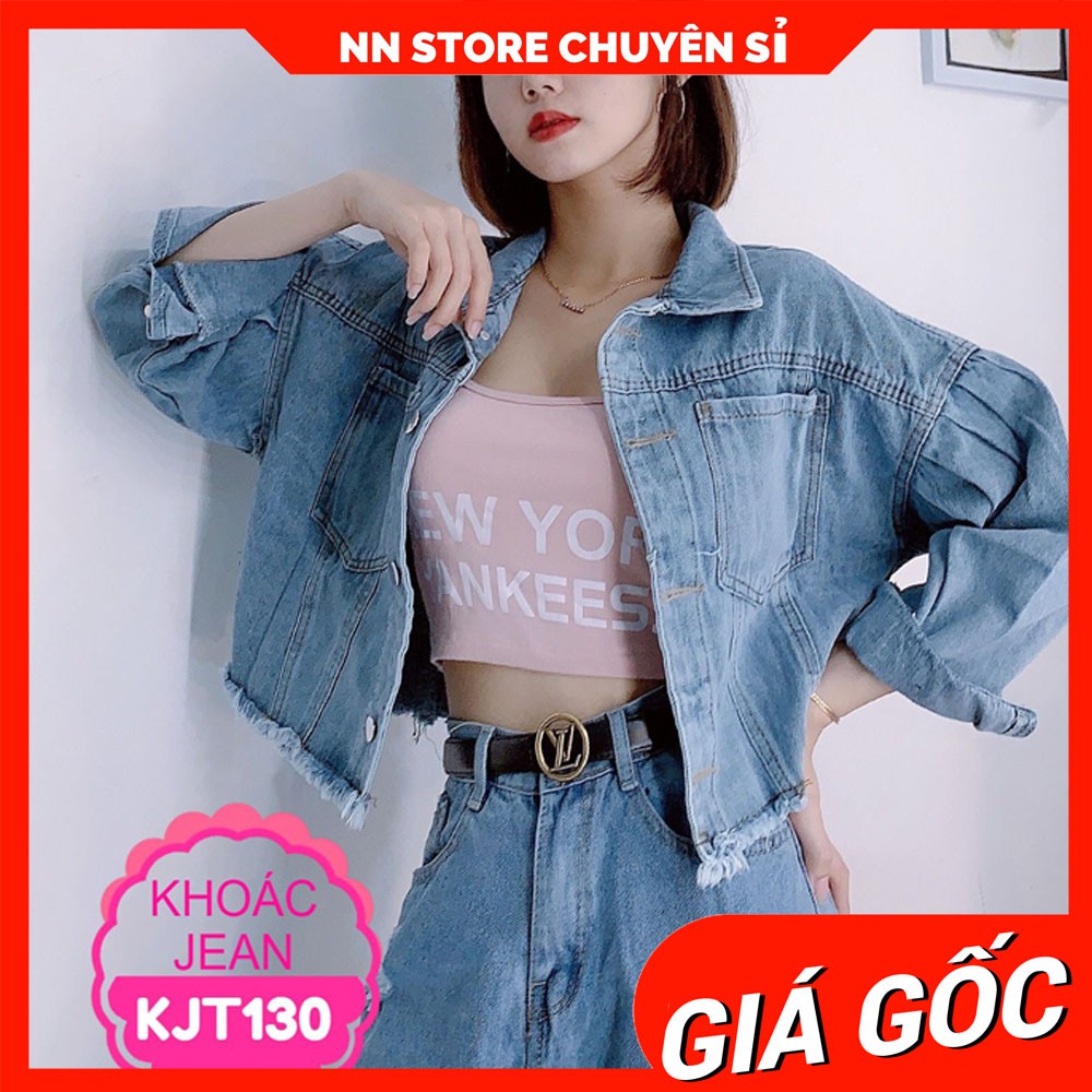 ÁO KHOÁC JEAN CROPTOP XINH XẮN KJT130 ⚡FREESHIP⚡100% ẢNH THẬT⚡ NN CHUYÊN SỈ - NN STORE