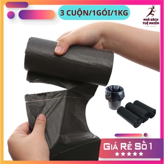 Bao rác 3 cuộn đen đủ size tiểu trung đại 3cuộn/1gói/1kg túi rác 3 cuộn đen