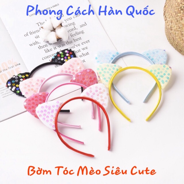 Bờm Cài Tóc Tai Mèo Phong Cách Hàn Quốc Siêu Dễ Thương