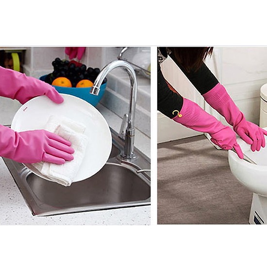 Găng tay cao su rửa bát có móc treo - Hàn Quốc