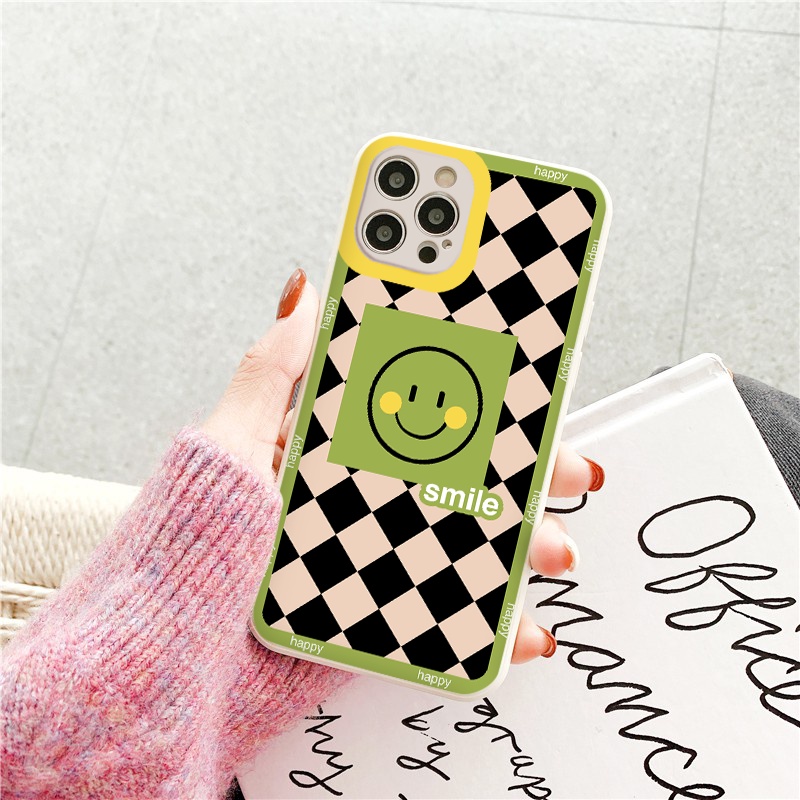 Ốp iphone - Ốp lưng iphone cạnh vuông viền camera Caro Smile dành cho ip 6 đến 14promax - G67