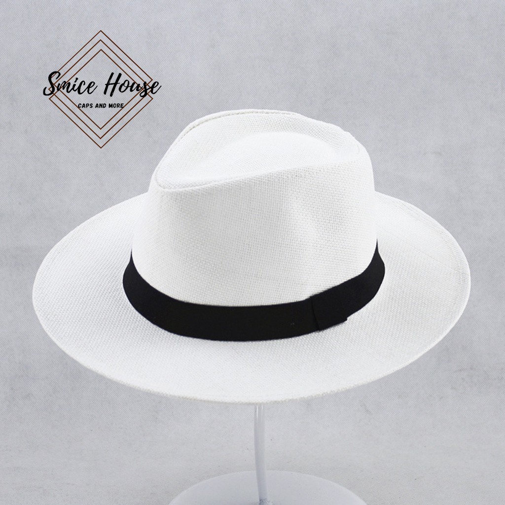 Nón phớt panama vành rộng cao cấp tặng kèm lót đế mũ, mũ cao bồi đi biển nam nữ form cứng- Smice House