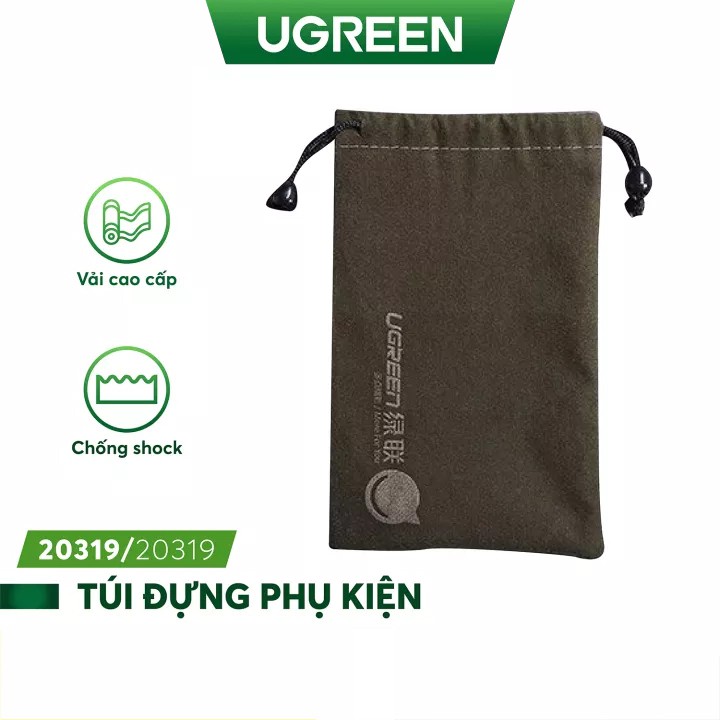 Túi đựng phụ kiện điện thoại, cáp sạc v.v có dây rút, kích thước 12x19cm Ugreen 20319