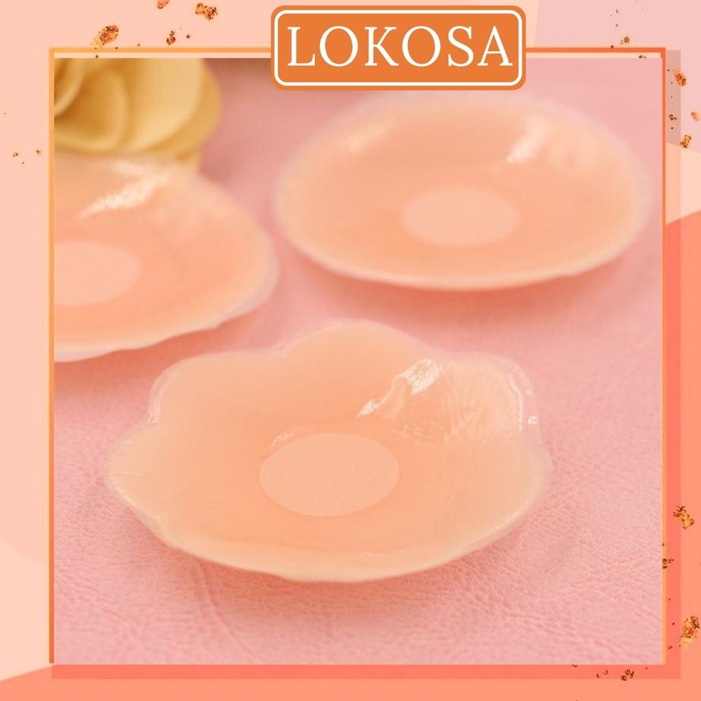 Miếng Dán Ngực LOKOSA Phụ Kiện Đồ Lót Hình Nhũ Hoa Silicon Siêu Bám Dính Có Thể Sử Dụng Nhiều Lần (1 Cặp) PK003