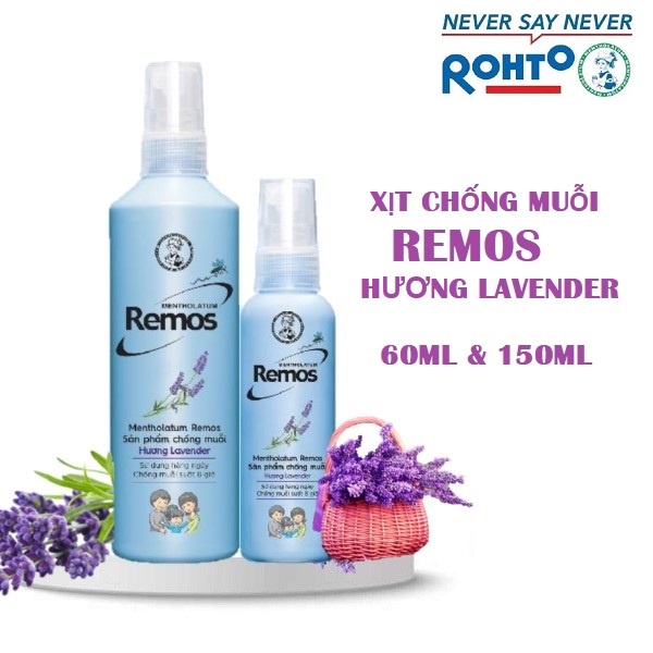 Xịt Chống Muỗi Remos Hương Lavender Remos Rohto Mentholatum Lacender Favor Repellent Mosquito And Insect Spray