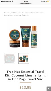 Set dưỡng da Tree Hut 4 món kèm túi