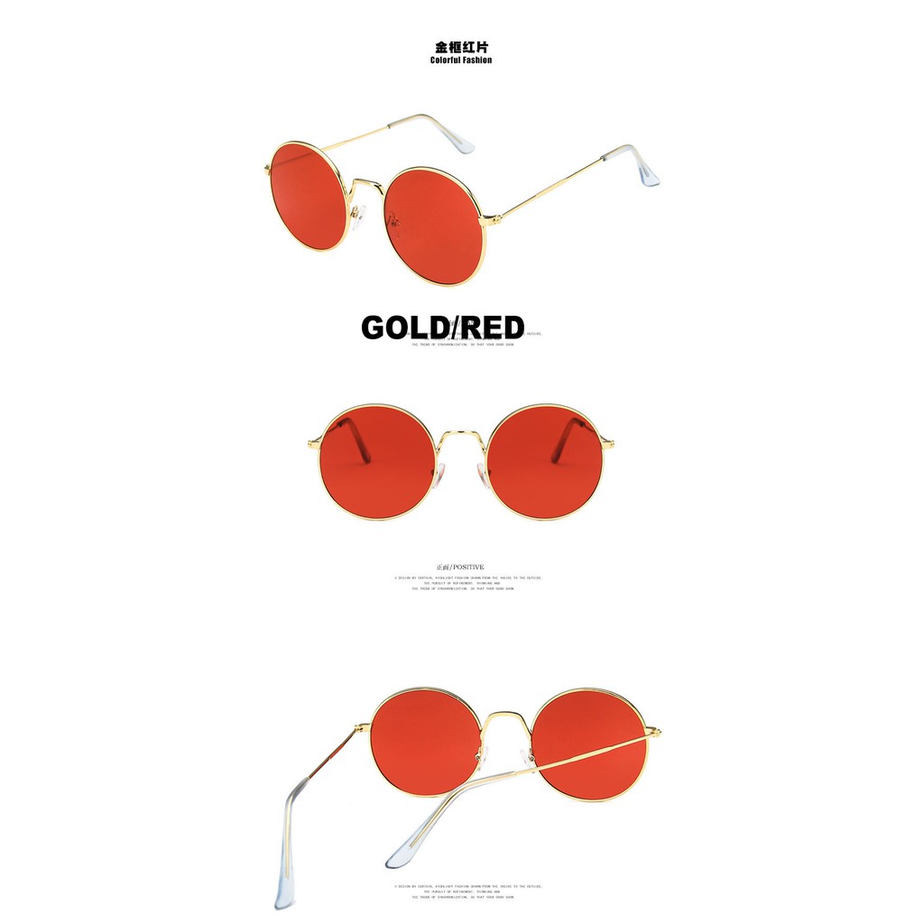 Kính mát tròn gọng kim loại thời trang sành điệu cho nữ