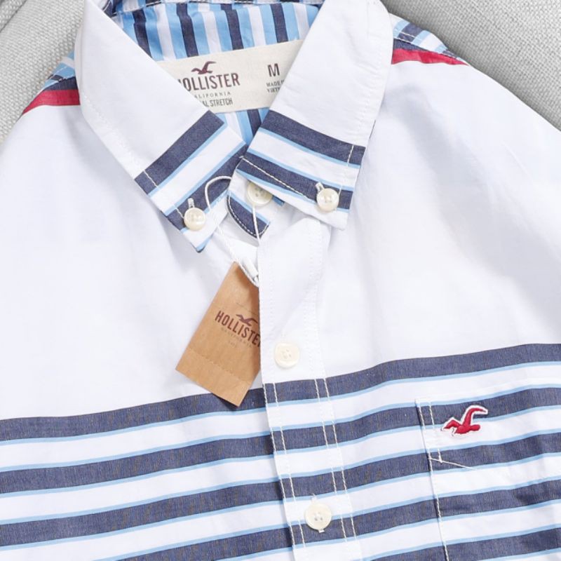 Áo sơ mi nam dài tay cotton KATE sọc phối sọc