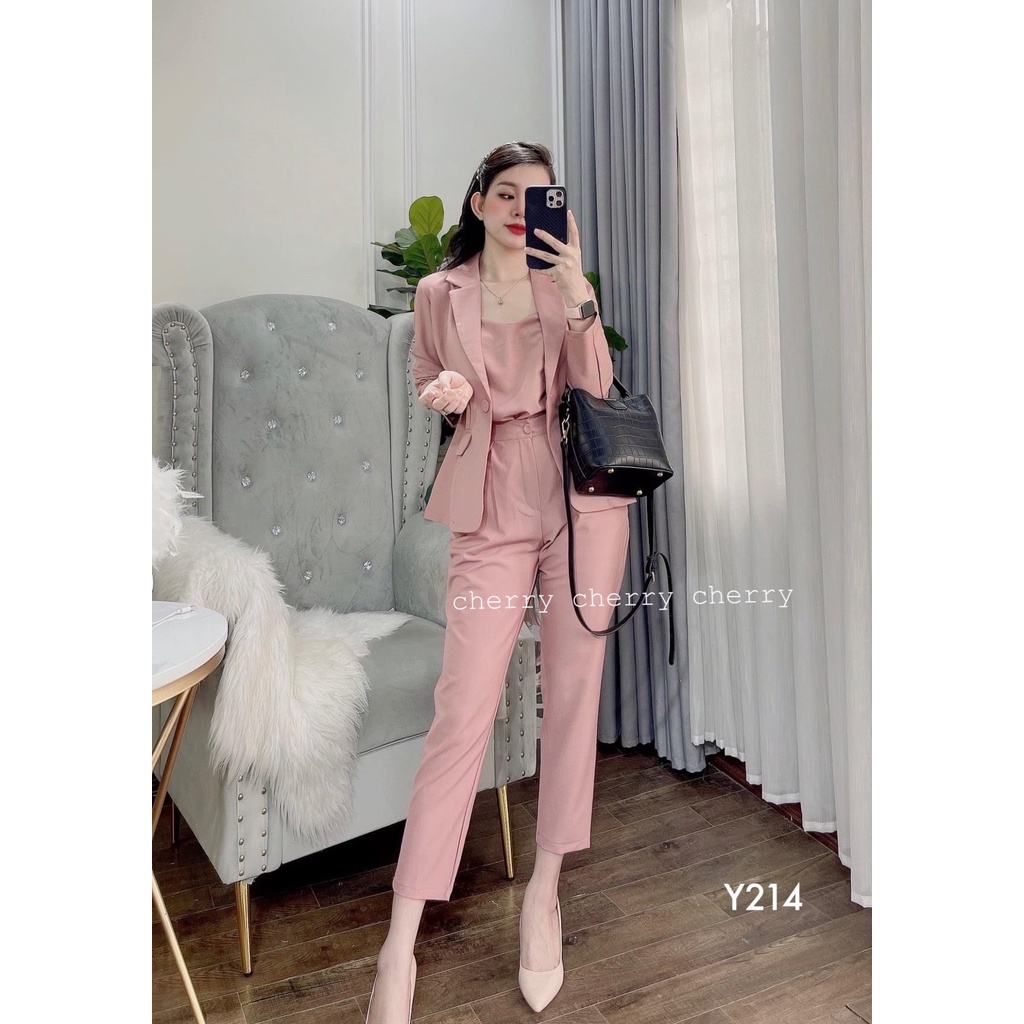 Sét vest công sở kèm áo lụa Y214