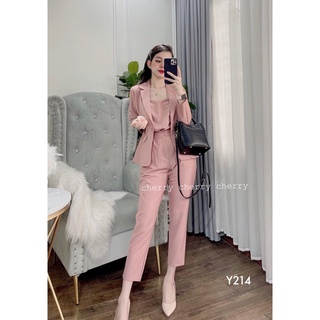 Sét vest công sở kèm áo lụa Y214
