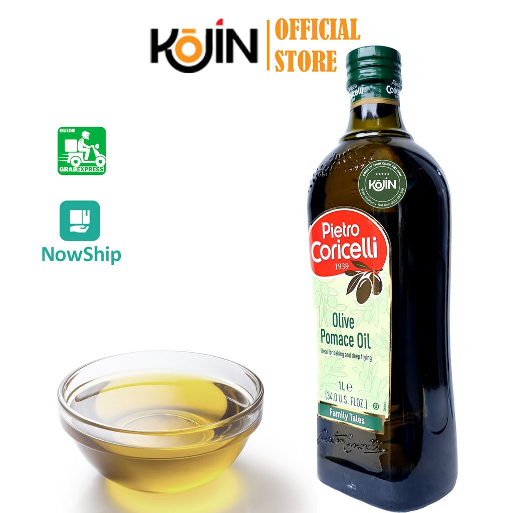 Dầu Oliu Kojin CHÍNH HÃNG Ý Dầu Olive Được Chiết Xuất Từ Quả Tươi Chai Thủy Tinh 1L Hàng Mới Về