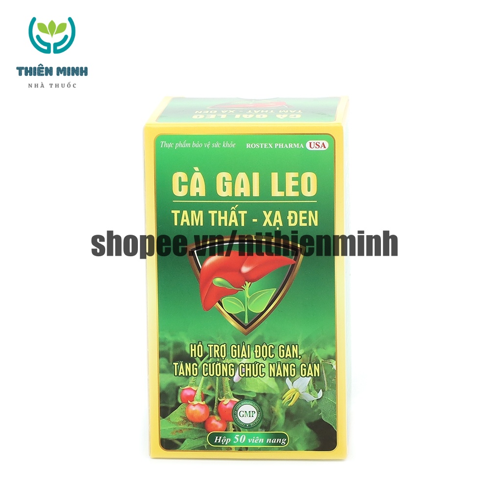 Viên uống CÀ GAI LEO TAM THẤT XẠ ĐEN hỗ trọ giải độc gan, thanh nhiệt, mát gan – Chai 50 viên