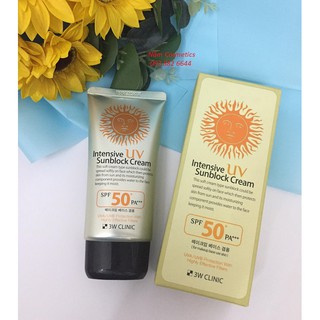 Kem Chống Nắng 3W Clinic Intensive Uv Sunblock Cream SPF 50+ PA+++ 70ml