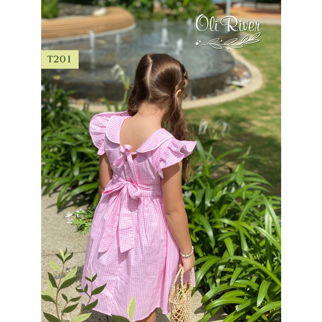 Đầm fiona dress hồng oli river T201