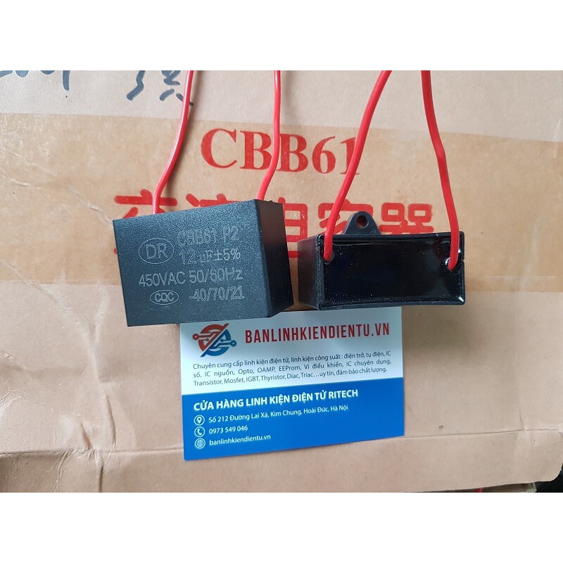[ Combo 2 chiếc ] Tụ quạt CBB61 12UF 450VAC
