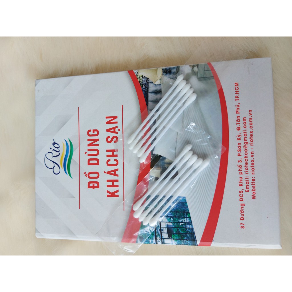 Tăm Bông RIOTEX - 200 Gói Dùng Cho Khách Sạn, Nhà Nghỉ, Spa