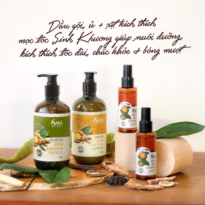Dầu gội Sinh Khương (Sam Natural) - Ngăn Rụng Tóc, Hỗ Trợ Mọc Tóc Hiệu Quả 🌿TẶNG BỘT CÁM GẠO NGỌC TRAI🌿