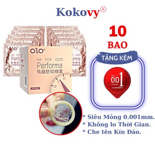 Bao cao su olo perfoma ha for god kéo dài thời gian, siêu mỏng 0.01mm nội địa trung 10 bcs
