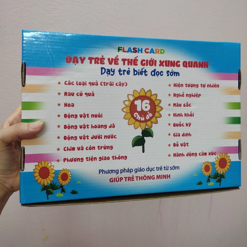 Flashcard -  Thẻ học thông minh cho bé SSKids loại to cứng A5 flashcard chuẩn Glenn Doman 16 chủ đề mới