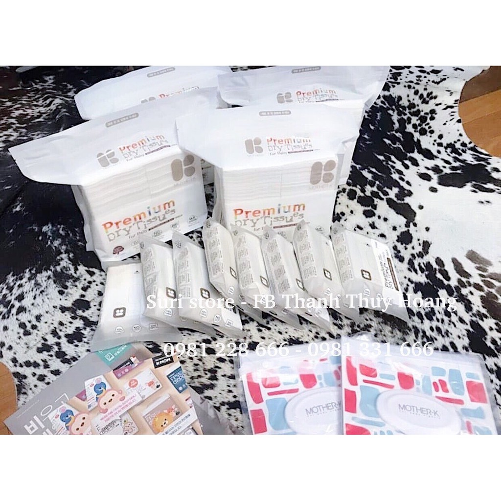 Khăn khô đa năng Mother K Premium Dry Tisues 160 pcs (Gói)