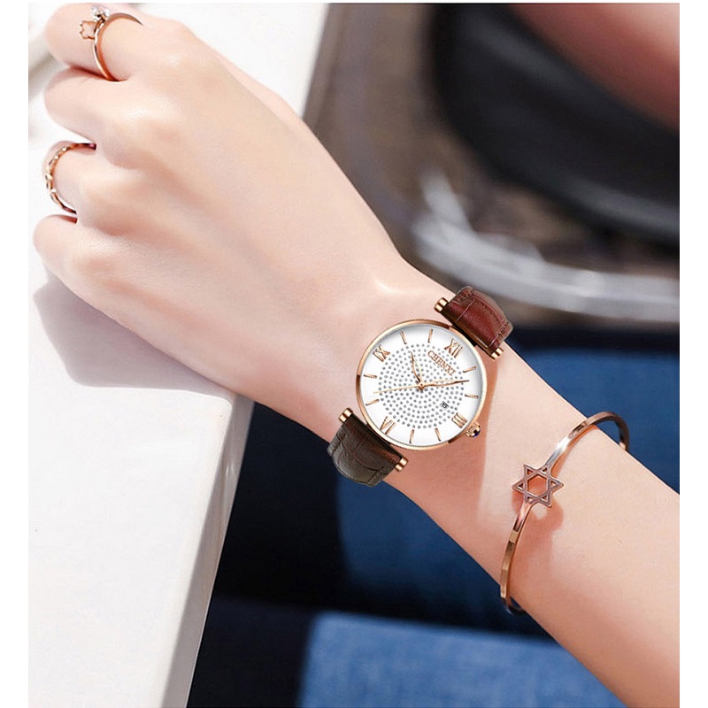 Đồng Hồ Đeo Tay Chexi Dây Da Chống Thấm Nước Sang Trọng Dành Cho Nữ