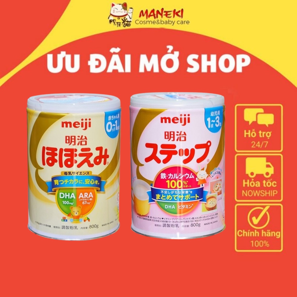 Sữa meiji nội địa nhật 800gr meiji lon số 0 và số 9 mấu mới date mới nhất MANEKI