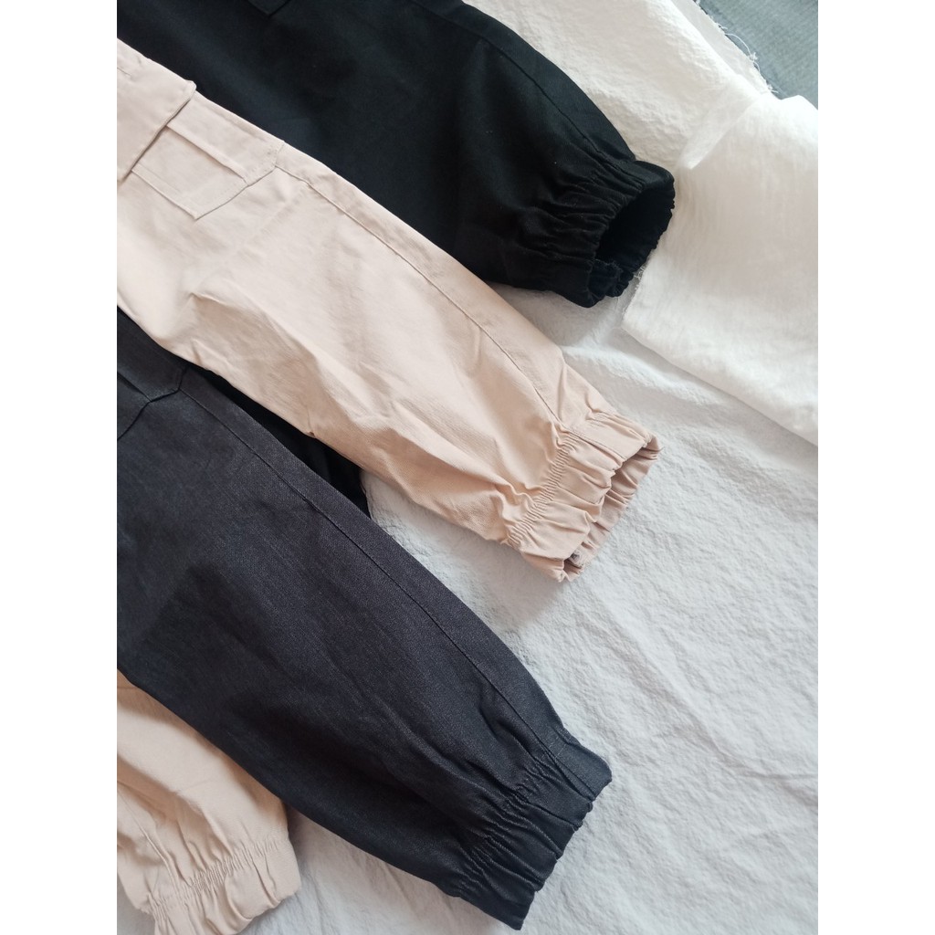 SALE HẾT MẪU - Quần jogger túi hộp lưng rút dây vải kaki co giãn