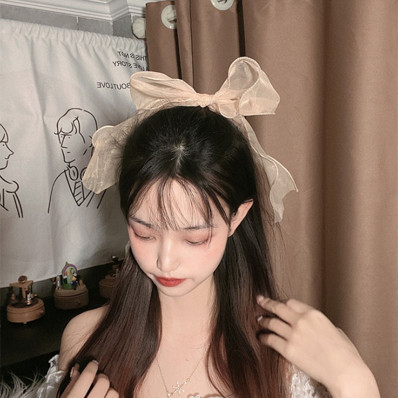 Dây buộc tóc thắt nơ vải organza mềm mại Hair Scrunchies