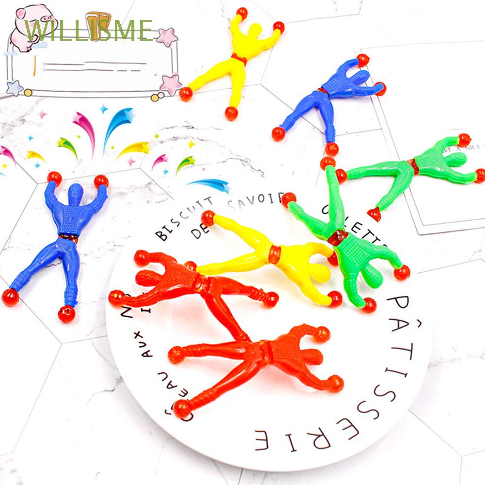 WILLISME 30pcs Wall Climbing Man Kids Toys Sticky Hammers Stretchy Sticky Toy Wall Climbing Toy Random Color Children Gift Novelty Sticky Hands/Multicolor