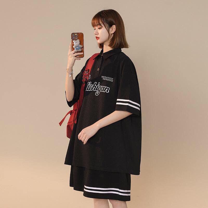 Bộ Đùi Nam Nữ Form Rộng Hàn Quốc Michigan- Bộ Đùi Tay Lỡ  Dày Mịn Thoáng Mát Thiết Kế  Kiểu Dáng Năng Động