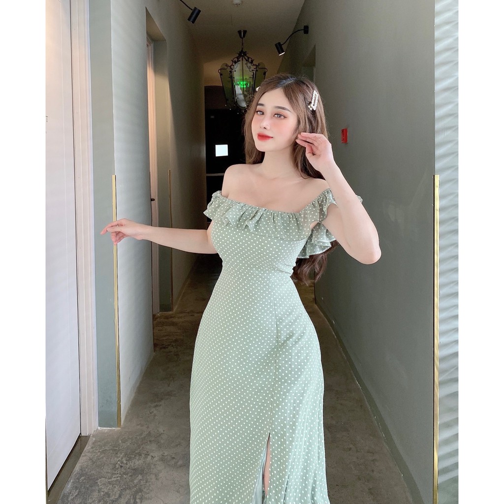 Váy hoa nhí vintage chất liệu voan Hàn Quốc cao cấp, váy thiết kế đẹp chuẩn như hình chụp
