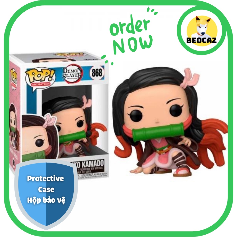 [Full Box Tặng Hộp Bảo Vệ] Mô hình Funko nội địa Trung Anime dễ thương Nezuko Demon Slayer Thanh Gươm Diệt Quỷ No.868