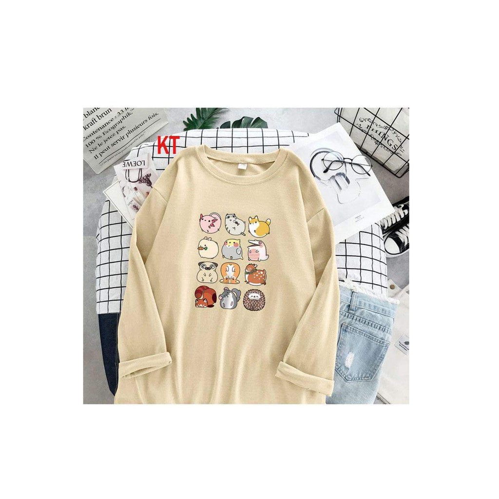 Sét áo thun 12 con vật + quần kẻ KTH1120