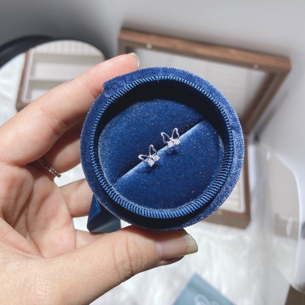 Khuyên tai bạc nữ TLEE hồ điệp đá nhỏ xinh xắn TleeJewelry B0375