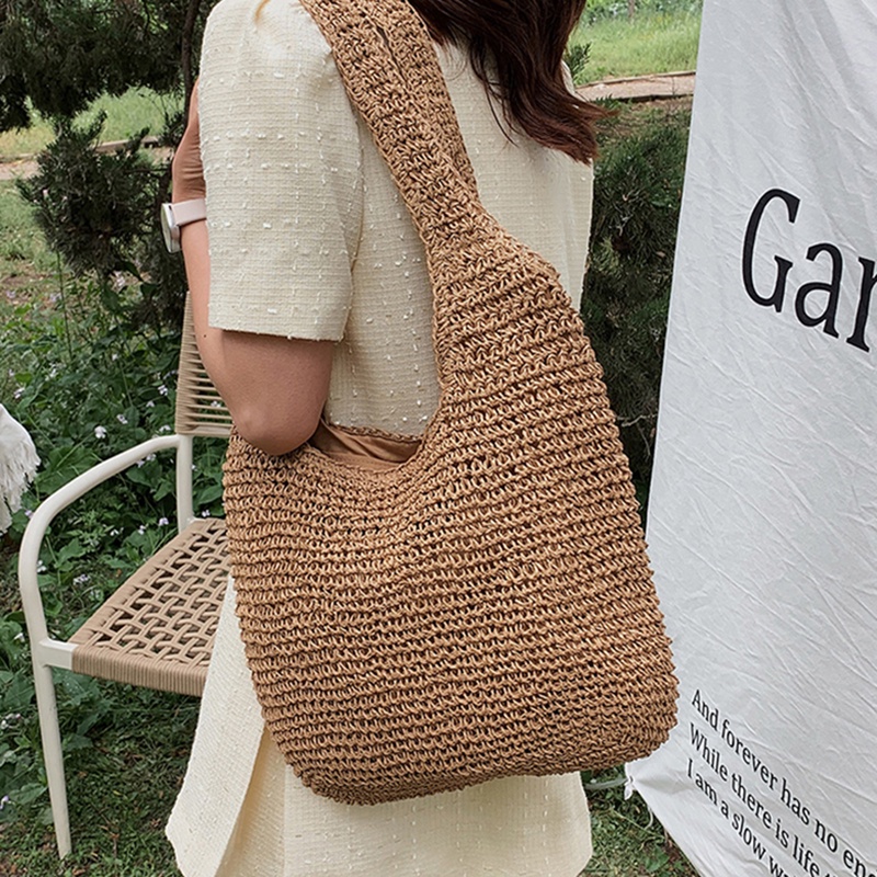 Túi đeo vai IELGY đan rơm sức chứa lớn thời trang đi biển cho nữ