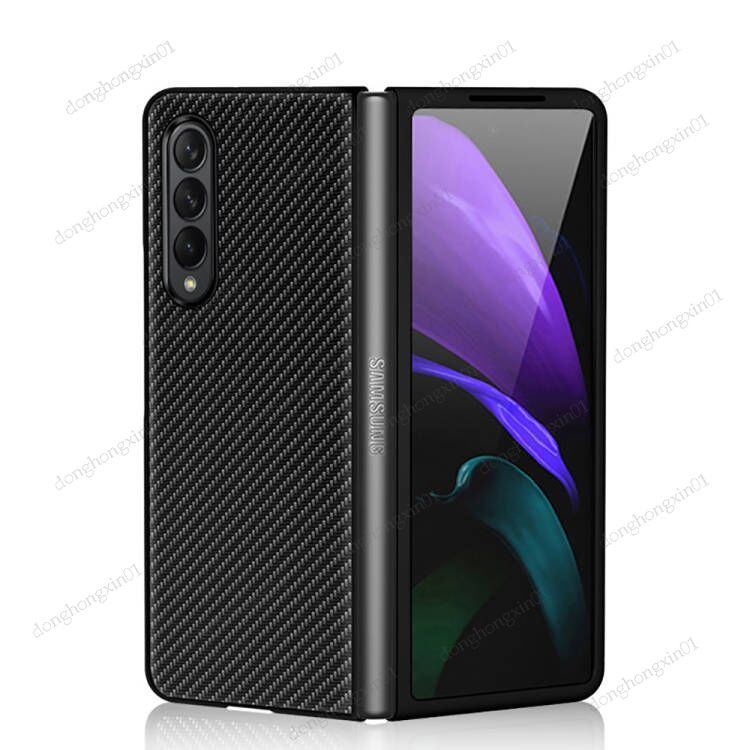 Ốp Điện Thoại PC Cứng Phối Da Sợi Carbon Cho Samsung Galaxy Z Fold4 ZFold4 5G Sumsung Z Fold 4 5G