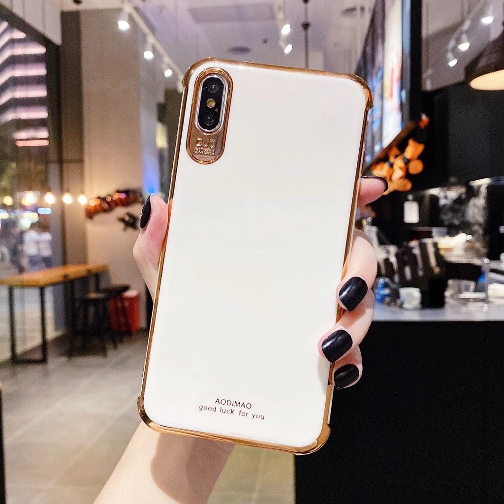 Ốp lưng OPPO A12 A3S A5S F9 F11 A5 A9 2020 A53 2020 A12E Reno 2 2Z 2F 5 6 case Vỏ điện thoại chất lượng cao mạ vàng sang trọng