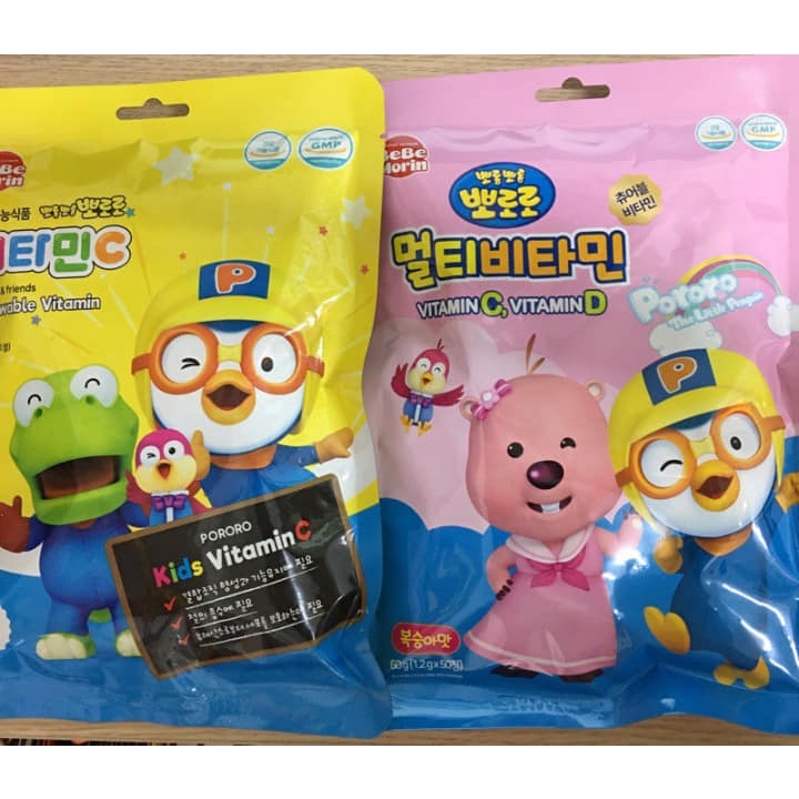 Kẹo Vitamin Pororo Vị Đào 60g