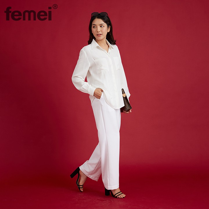 FEMEI - Set quần ống suông áo sơ mi FSSMD03