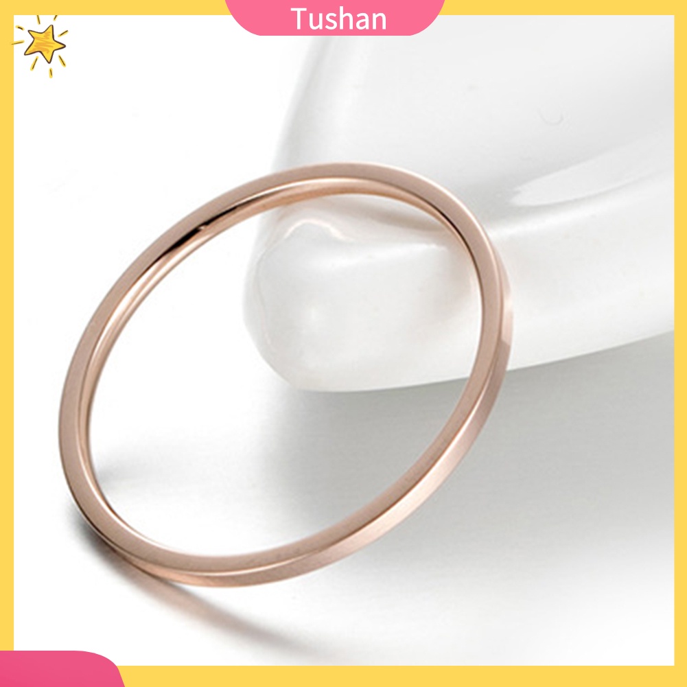 Nhẫn cưới thép titan mỏng mềm mịn thời trang dành cho nữ