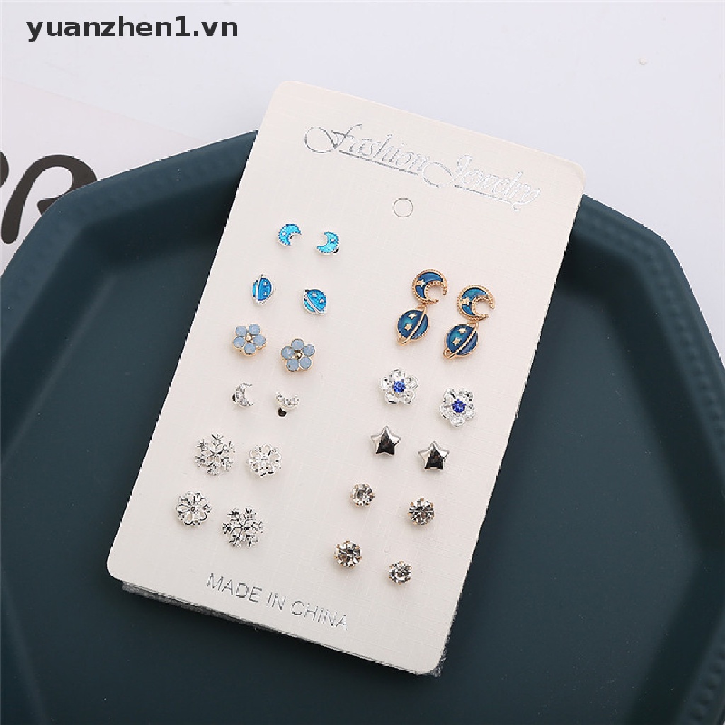 Set 12 Cặp Bông Tai Nhiều Kiểu Dáng Thời Trang Cho Nữ