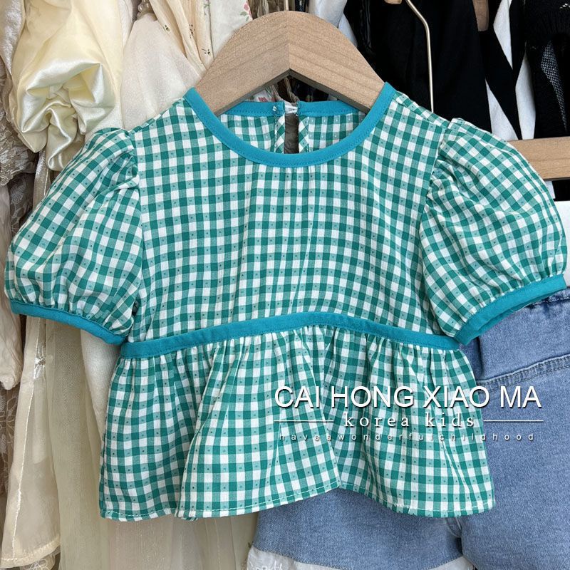 Bộ Áo Thun Cotton + Quần Short Phong Cách Hàn Quốc Thời Trang Mùa Hè Cho Bé Gái