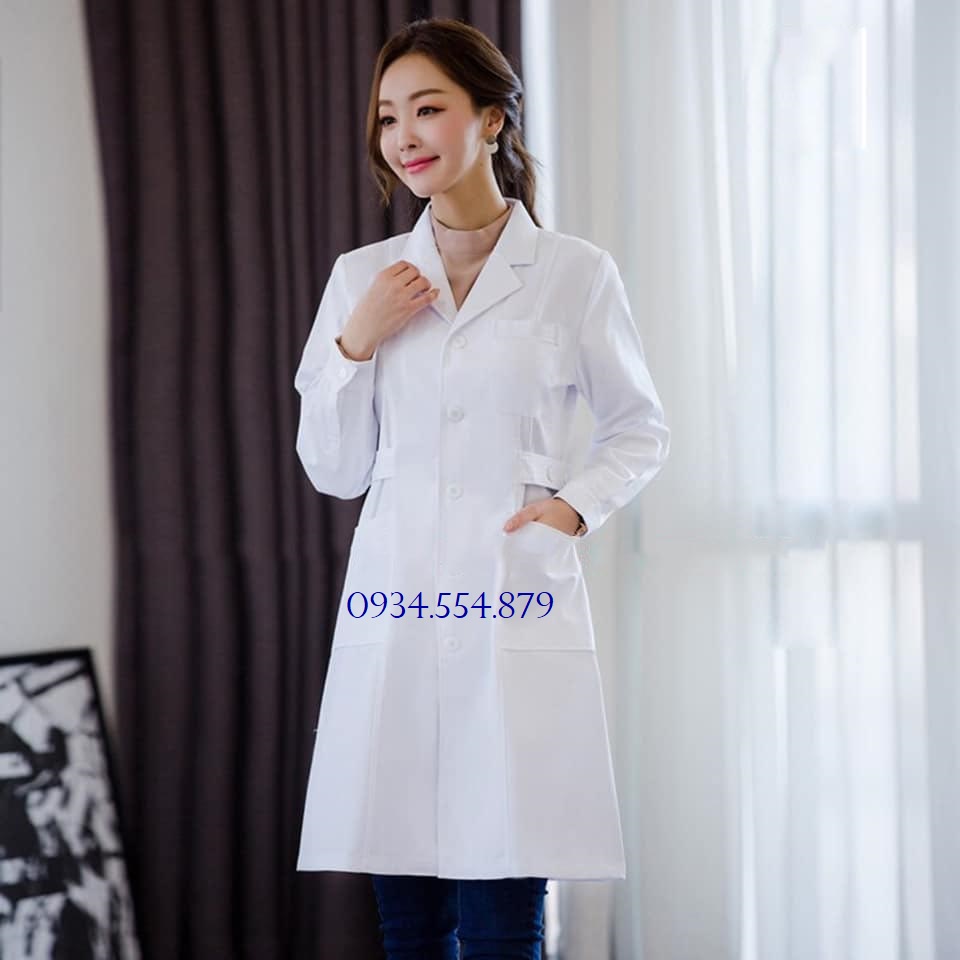 HT4154 - Đồng Phục Áo Blouse Spa, Thẩm Mỹ Viện, Y Tá Điều Dưỡng, Phòng Khám, Bác Sĩ mẫu phối viền đẹp cách điệu | BigBuy360 - bigbuy360.vn