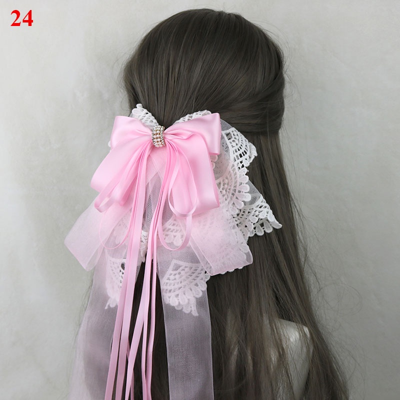 Kẹp Tóc Đính Nơ Cỡ Lớn Phong Cách Lolita Xinh Xắn Cho Nữ