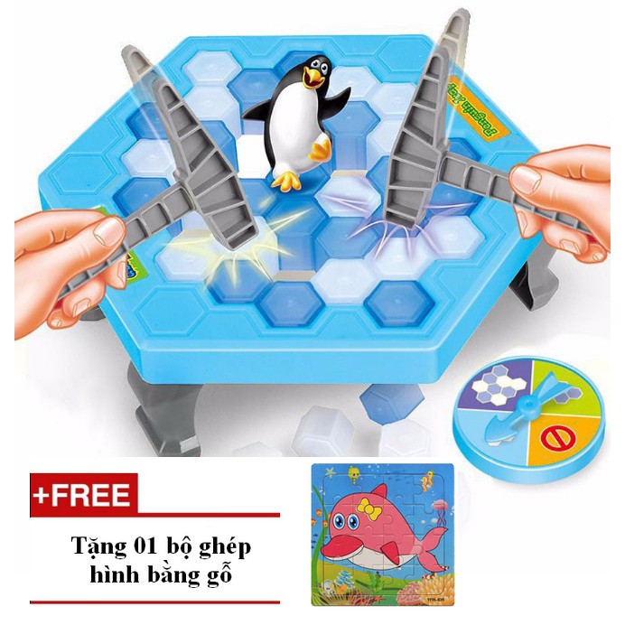 Phá băng cứu chim cánh cụt + Tặng 1 bộ bộ xếp hình bằng gỗ