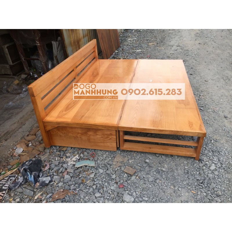 Sofa giường - giường gấp gỗ sồi 1.2m