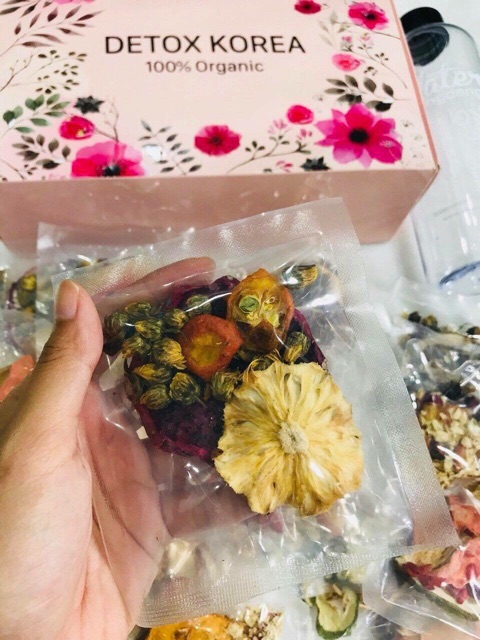 Combo Detox Đặc biệt (set full 30 goi, vỏ hộp, binh pha 1Lit, túi đựng bình, 10 goi đường)