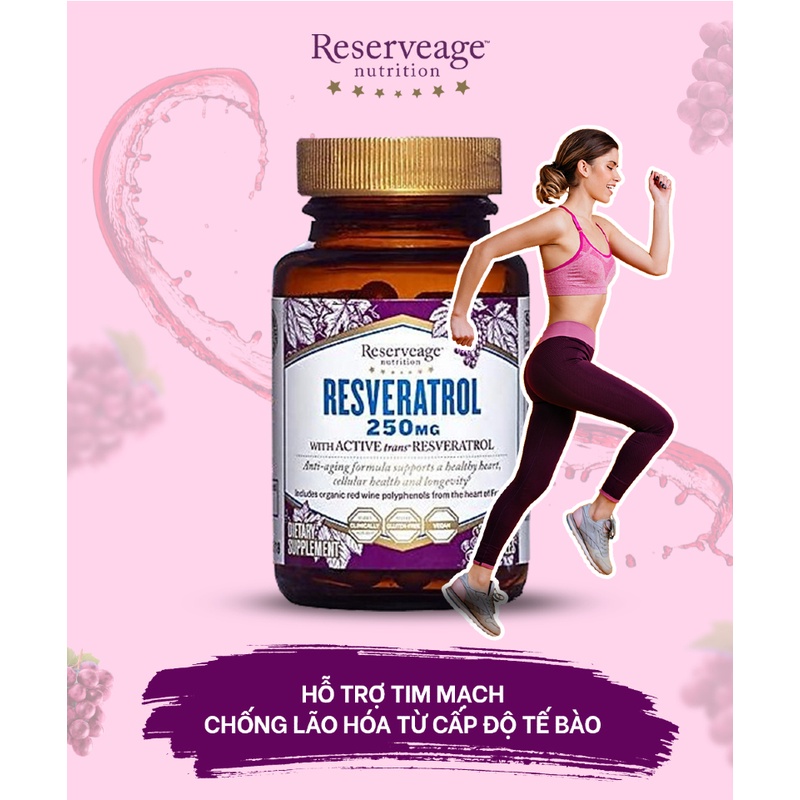 Resveratrol 250mg 30 viên - Viên Uống Hỗ Trợ Sức Khỏe Tim Mạch - Có thể mua tại cửa hàng