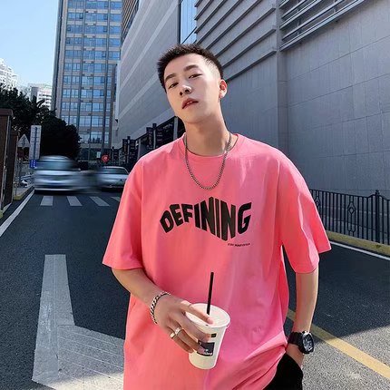 Áo Thun Dáng Rộng In Chữ Phong Cách Hip Hop Đường Phố Hàn Quốc Thời Trang Mùa Hè Cho Nam Cỡ M-5XL