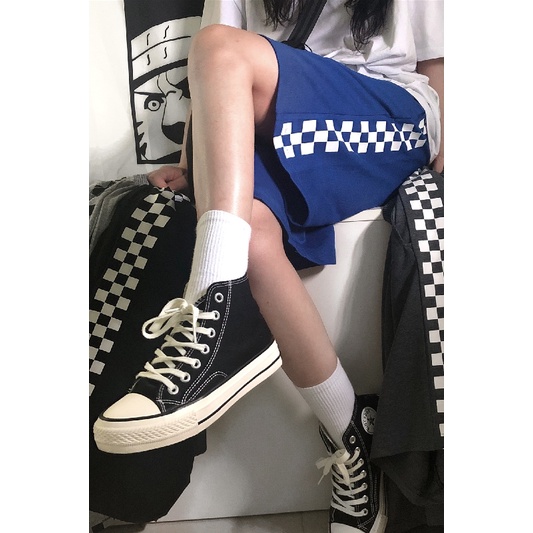 Quần short trơn MANTO - quần short nhiều màu kẻ ô unisex